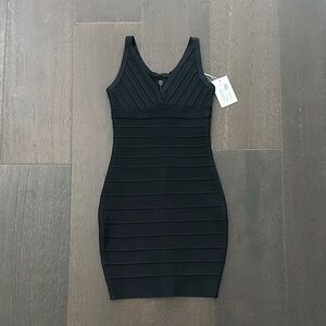 Katie J NYC Black V-Neck Bandage Dress new with tags